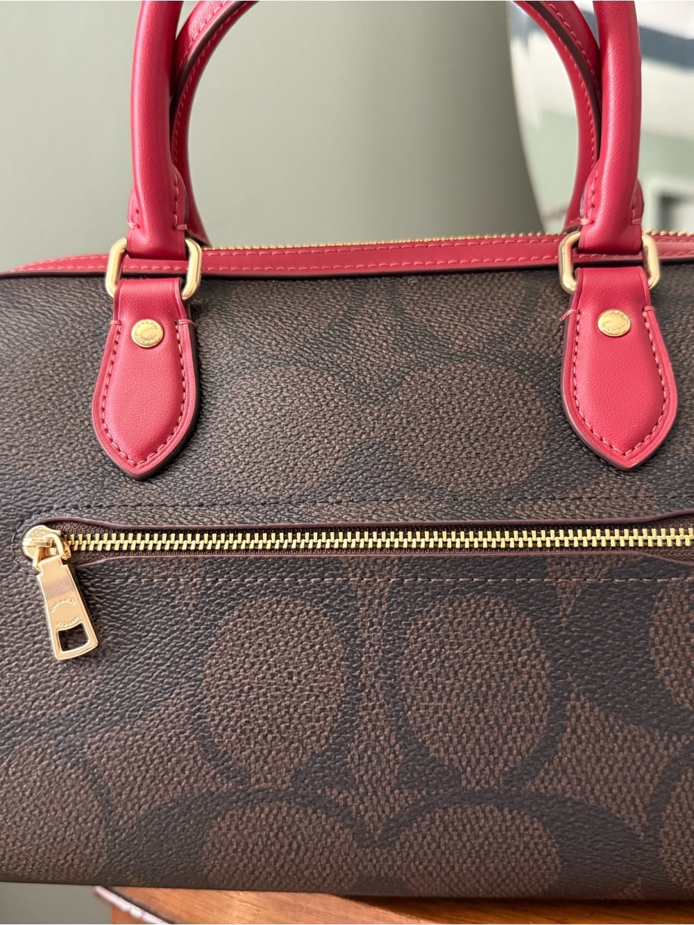 Coach Rowan in maxi signature canvas walnut/true red - Picture 4 of 8